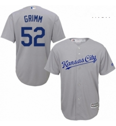 Mens Majestic Kansas City Royals 52 Justin Grimm Replica Grey Road Cool Base MLB Jersey 