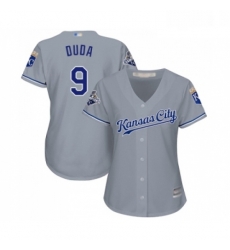 Womens Kansas City Royals 9 Lucas Duda Replica Grey Road Cool Base Baseball Jersey 