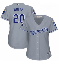 Womens Majestic Kansas City Royals 20 Frank White Authentic Grey Road Cool Base MLB Jersey