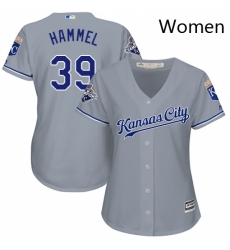 Womens Majestic Kansas City Royals 39 Jason Hammel Replica Grey Road Cool Base MLB Jersey