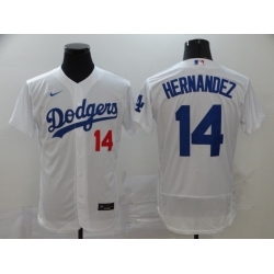 Dodgers 14 Enrique Hernandez White 2020 Nike Flexbase Jersey