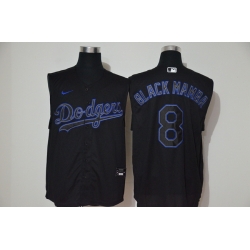 Dodgers 8 Black Mamba Black Nike Cool Base Sleeveless Jersey