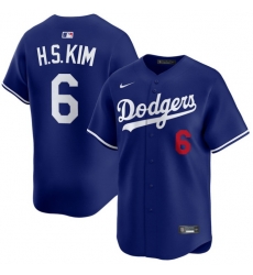 Men Hyeseong Kim Los Angeles Dodgers #6 Alternate Royal Limited Jersey