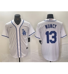 Men Los Angeles Dodgers 13 Max Muncy White Cool Base Stitched Baseball Jersey