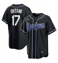 Men Los Angeles Dodgers  17 Shohei Ohtani 2026 Fashion Replica Black Out Stitched Baseball Jersey