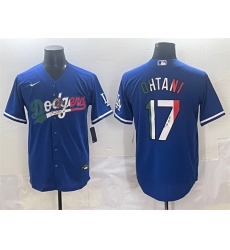 Men Los Angeles Dodgers 17 Shohei Ohtani Blue Mexico Stitched Jersey