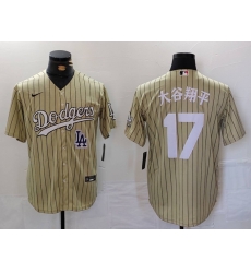 Men Los Angeles Dodgers 17  Shohei Ohtani Cream Cool Base Stitched Jersey 2