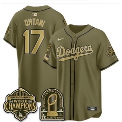 Men Los Angeles Dodgers 17 Shohei Ohtani Salute To Service Champions Jersey