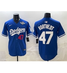 Men Los Angeles Dodgers 47 Ben Rortvedt Royal 2025 World Series Patch Limited Stitched Baseball Jersey Men Los Angeles Dodgers 47 Ben Rortvedt Royal 2025 World Series Patch Limited Stitched Baseball Jersey