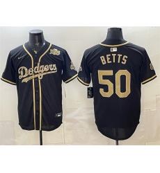 Men Los Angeles Dodgers  50 Mookie Betts Black Military Appreciation Game Day Stitched Baseball Jersey