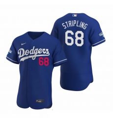 Men Los Angeles Dodgers 68 Ross Stripling Royal 2020 World Series Champions Flex Base Jersey