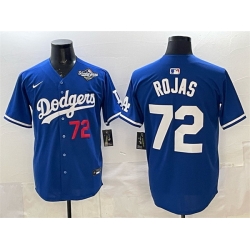 Men Los Angeles Dodgers 72 Miguel Rojas Royal 2025 World Series Patch Limited Stitched Baseball Jersey