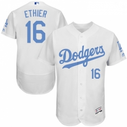 Mens Majestic Los Angeles Dodgers 16 Andre Ethier Authentic White 2016 Fathers Day Fashion Flex Base Jersey