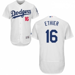 Mens Majestic Los Angeles Dodgers 16 Andre Ethier White Home Flex Base Authentic Collection MLB Jersey