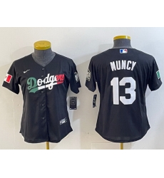 Women Los Angeles Dodgers 13 Max Muncy Black Mexico Stitched Jersey