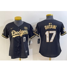 Women Los Angeles Dodgers 17 Shohei Ohtani Black Gold 2024 World Series With Fernando Patch Vapor Limited Stitched Baseball Jersey Women Los Angeles Dodgers 17 Shohei Ohtani Black Gold 2024 World Series With Fernando Patch Vapor Limited Stitched Baseball Jersey
