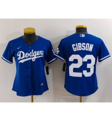 Women Los Angeles Dodgers 23 Kirk Gibson Blue Stitched Jersey