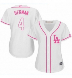 Womens Majestic Los Angeles Dodgers 4 Babe Herman Replica White Fashion Cool Base MLB Jersey