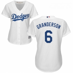 Womens Majestic Los Angeles Dodgers 6 Curtis Granderson Authentic White Home Cool Base MLB Jersey 