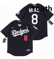 Youth Dodgers 8 Kobe Bryant Black Cool Base Stitched MLB Jersey