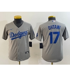 Youth Los Angeles Dodgers 17 Shohei Ohtani Grey Stitched Baseball Jersey