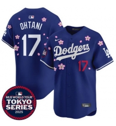 Youth Los Angeles Dodgers 17 Shohei Ohtani Royal 2025 Tokyo Series Limited Stitched Baseball Jersey