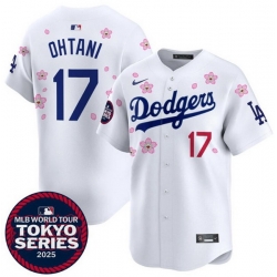 Youth Los Angeles Dodgers 17 Shohei Ohtani White 2025 Tokyo Series Limited Stitched Baseball Jersey