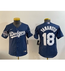 Youth Los Angeles Dodgers 18 Yoshinobu Yamamoto Navy Pinstripe 2025 World Series Champions Patch Cool Base Stitched Baseball Jersey Youth Los Angeles Dodgers 18 Yoshinobu Yamamoto Navy Pinstripe 2025 World Series Champions Patch Cool Base Stitched Baseball Jersey