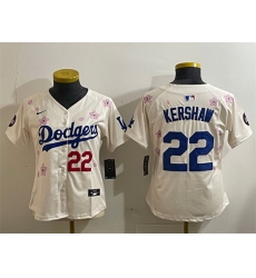 Youth Los Angeles Dodgers 22 Clayton Kershaw Cream 2025 Tokyo Series Limited Stitched Baseball Jersey