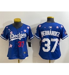 Youth Los Angeles Dodgers 37 Teoscar Hernandez Royal 2025 Tokyo Series Limited Stitched Baseball Jersey