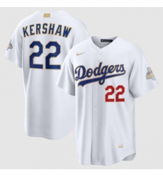 Youth Los Angeles Dodgers Clayton Kershaw Nike White 2026 Gold Collection Stadium Jersey Youth Los Angeles Dodgers Clayton Kershaw Nike White 2026 Gold Collection Stadium Jersey
