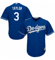 Youth Majestic Los Angeles Dodgers 3 Chris Taylor Authentic Royal Blue Alternate Cool Base MLB Jersey 