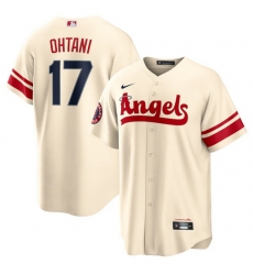 Men Los Angeles Angels 17 Shohei Ohtani 2022 Cream City Connect Cool Base Stitched Jerseys