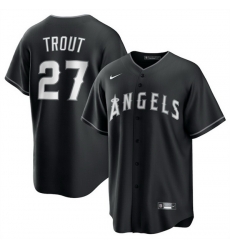 Men Los Angeles Angels 27 Mike Trout Black Lights Out Limited Stitched Baseball Jersey Men Los Angeles Angels 27 Mike Trout Black Lights Out Limited Stitched Baseball Jersey