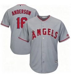 Men Los Angeles Angels Garret Anderson #16 Gray Majestick Baseball Jersey
