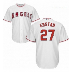 Youth Majestic Los Angeles Angels of Anaheim 27 Darin Erstad Replica White Home Cool Base MLB Jersey 