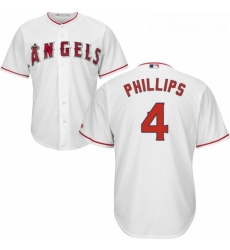 Youth Majestic Los Angeles Angels of Anaheim 4 Brandon Phillips Replica White Home Cool Base MLB Jersey 