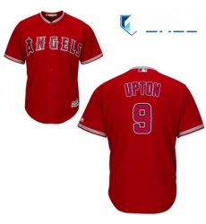 Youth Majestic Los Angeles Angels of Anaheim 9 Justin Upton Replica Red Alternate Cool Base MLB Jersey 