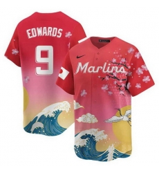 Men Miami Marlins 9 Xavier Edwards Pink Japanese Heritage Night 2025 Limited Baseball Jersey Men Miami Marlins 9 Xavier Edwards Pink Japanese Heritage Night 2025 Limited Baseball Jersey