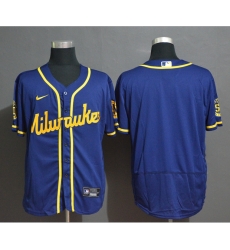 Brewers Blank Royal Nike 2020 Flexbase Jerseys