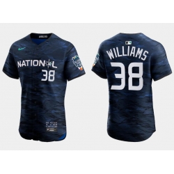 Men Milwaukee Brewers 38 Devin Williams Royal 2023 All Star Flex Base Stitched Baseball Jersey