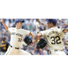 Men Milwaukee Brewers Brewers Misiorowski #32 Cream Color Stitched MLB jersey Men Milwaukee Brewers Brewers Misiorowski #32 Cream Color Stitched MLB jersey