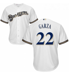 Youth Majestic Milwaukee Brewers 22 Matt Garza Authentic White Home Cool Base MLB Jersey