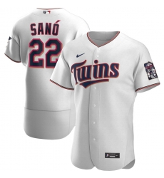 Men Minnesota Twins 22 Miguel Sano Men Nike White Home 2020 Flex Base Player MLB Jersey