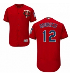 Mens Majestic Minnesota Twins 12 Jake Odorizzi Authentic Scarlet Alternate Flex Base Authentic Collection MLB Jersey