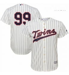 Mens Majestic Minnesota Twins 99 Logan Morrison Replica Cream Alternate Cool Base MLB Jersey 