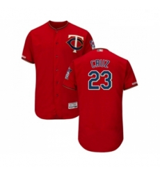 Mens Minnesota Twins 23 Nelson Cruz Scarlet Alternate Flex Base Authentic Collection Baseball Jersey