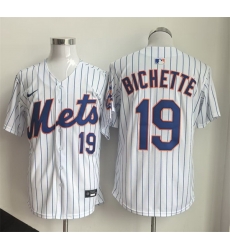 Men New York Mets 19 Bo Bichette 2026 White Home Limited Stitched Baseball Jersey Men New York Mets 19 Bo Bichette 2026 White Home Limited Stitched Baseball Jersey