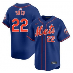 Men New York Mets 22 Juan Soto Royal 2024 Alternate Limited Stitched Baseball Jersey