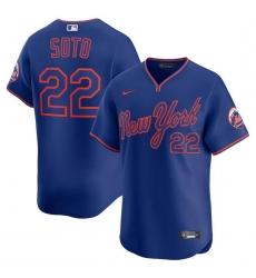 Men New York Mets 22 Juan Soto Royal 2025 Alternate Limited Stitched Baseball Jersey